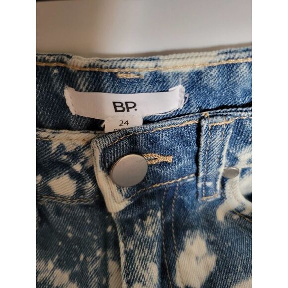 BP shorts Womens 26 Denim Jean Blue Bleached Washed Distressed Raw Cutoff New - Picture 3 of 7